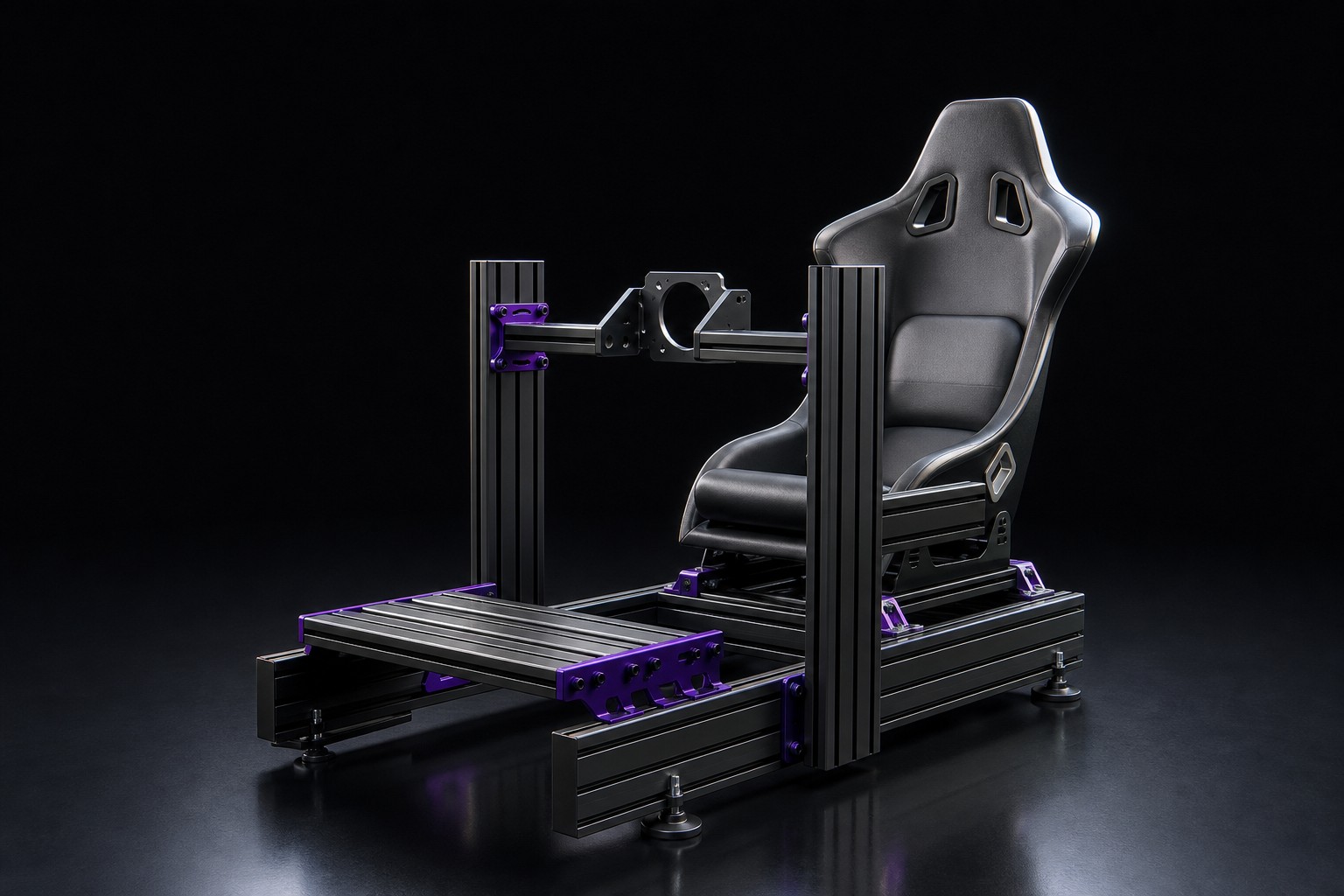 Exploded engineering view of a Subsector sim racing rig
